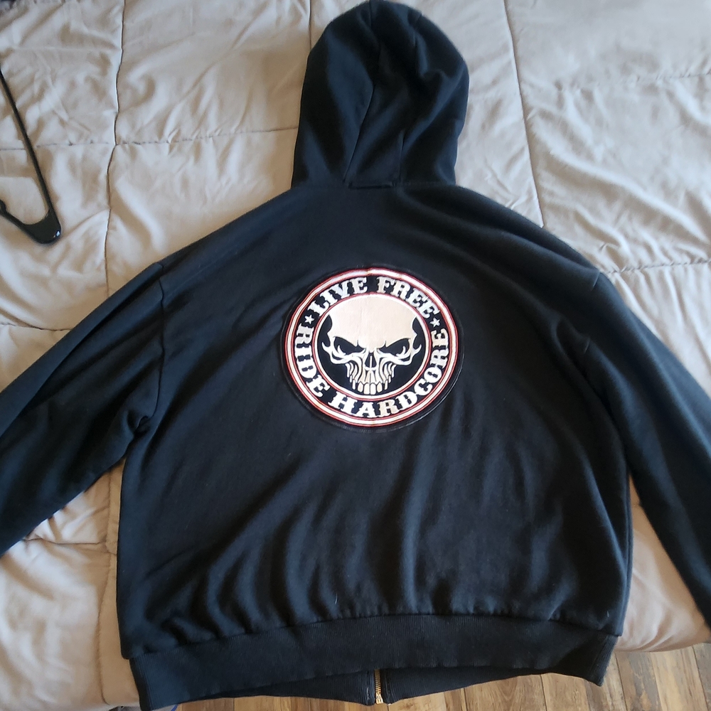 Dickies Brand W/ Harley Davidson Sewn on Patch Black Hoodie